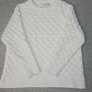 Topshop -  Knitted Chenille Honeycomb Sweater Ivory - XS